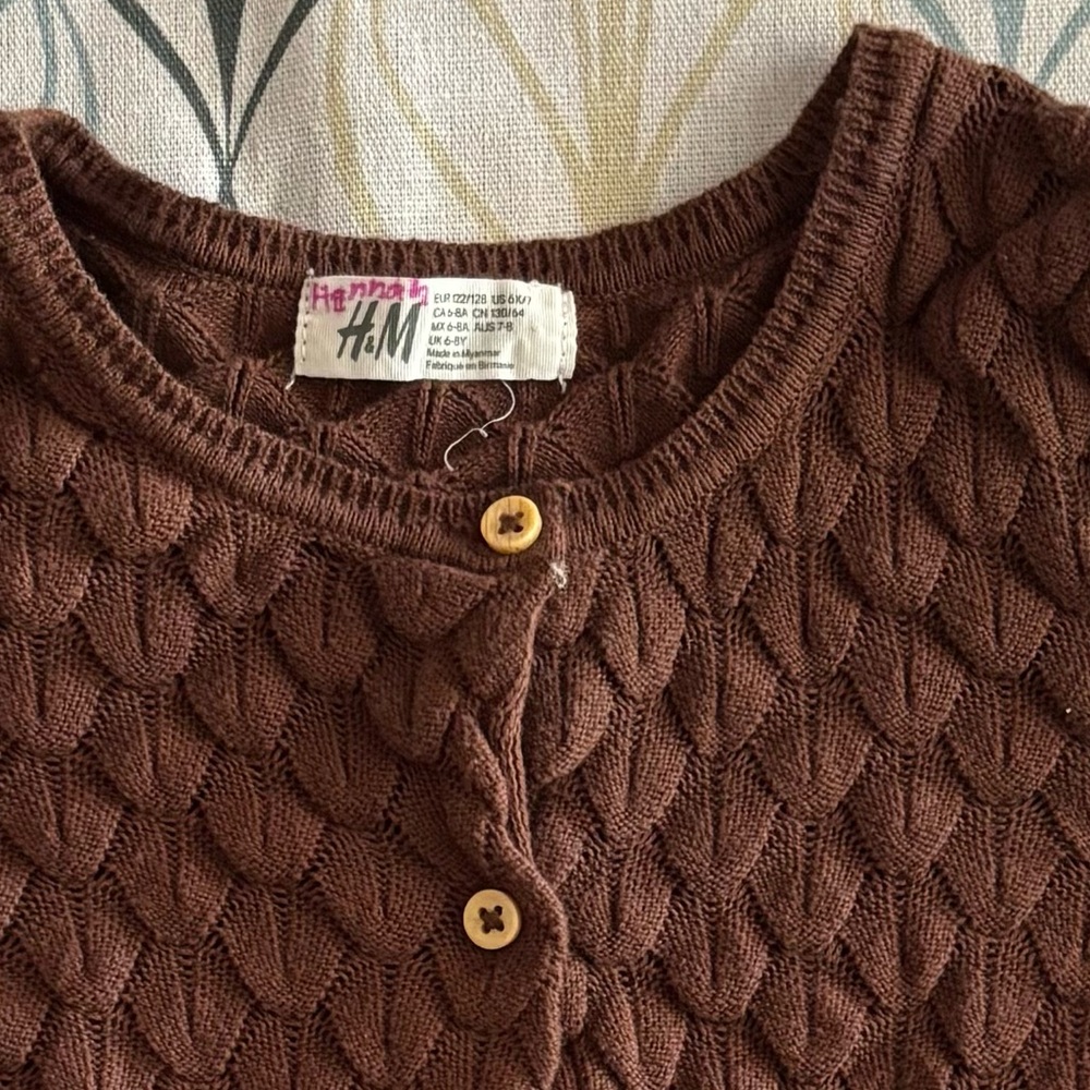 H&M Chocolate Brown Textured Cardigan